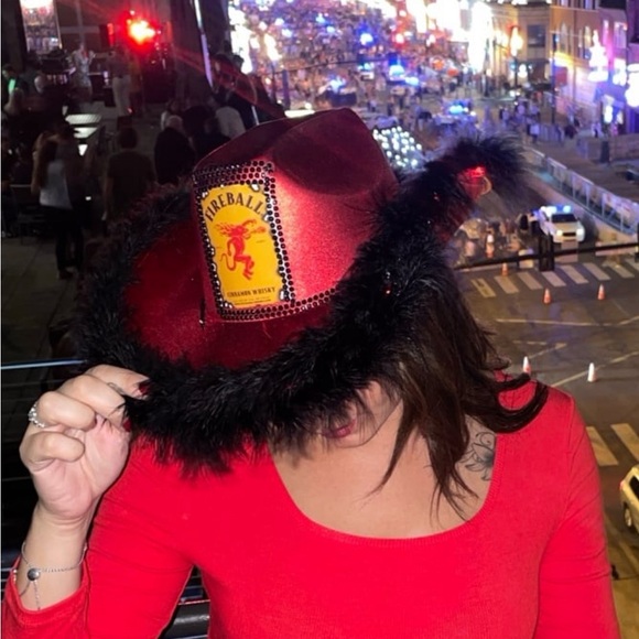 Custom Homemade Fireball Cowgirl Hat - Picture 2 of 2